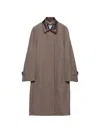 Prada Single-breasted Houndstooth Check Wool Coat In Brown