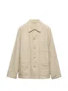 Prada Single-breasted Linen Jacket In Neutral