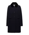 Prada Detachable Collar Single-breasted Coat In Blue