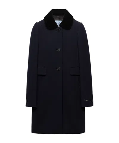 PRADA SINGLE-BREASTED NATTÉ FABRIC COAT
