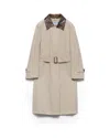 Prada Single-breasted Old Poplin Coat In Neutral