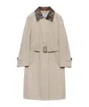 Prada Single-breasted Old Poplin Coat In Neutral