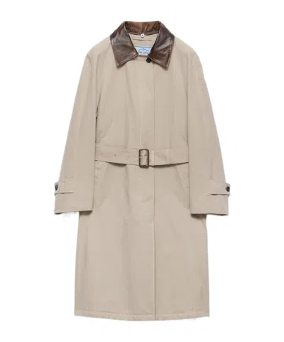 PRADA SINGLE-BREASTED OLD POPLIN COAT