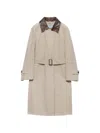 Prada Single-breasted Old Poplin Coat In Neutral