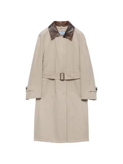 PRADA SINGLE-BREASTED OLD POPLIN COAT