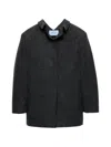 Prada Single-breasted Shetland Wool Jacket In Black