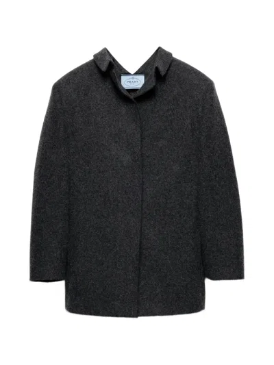 PRADA SINGLE-BREASTED SHETLAND WOOL JACKET