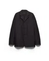 Prada Single-breasted Technical Cotton Jacket In Black