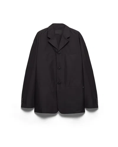 PRADA EINREIHIGE JACKE AUS TECHNISCHER BAUMWOLLE