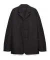 Prada Single-breasted Technical Cotton Jacket In Black
