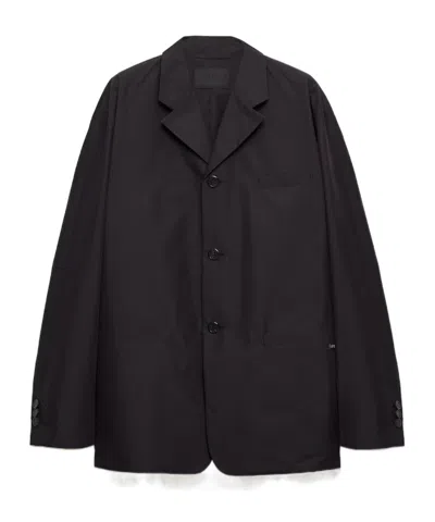 PRADA SINGLE-BREASTED TECHNICAL COTTON JACKET