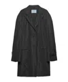 Prada Single-breasted Technical Taffeta Coat In Black