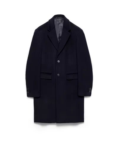 Prada Single-breasted Wool And Cashmere Coat In Blue
