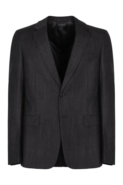Prada Single-breasted Wool And Cashmere Suit In Gray