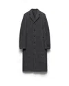 Prada Single-breasted Wool Blend Coat In Black