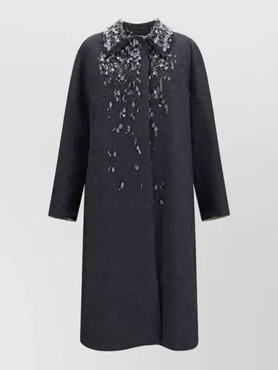 Prada Single-breasted Wool Coat In Black