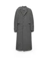 Prada Single-breasted Wool Coat In Grey