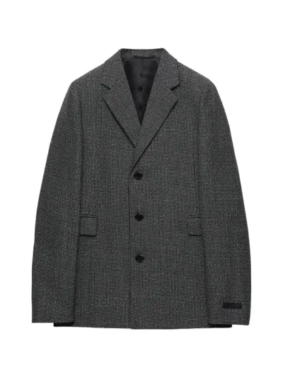 Prada Single-breasted Wool Jacket In Gray