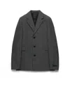Prada Single-breasted Wool Jacket In Gray