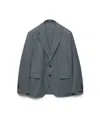 Prada Single-breasted Wool Jacket In Uniform Gray