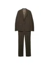 Prada Single-breasted Wool Suit In Brown