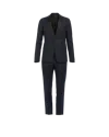 Prada Tailored Wool Blend Suit With Notched Lapel In Blue/black