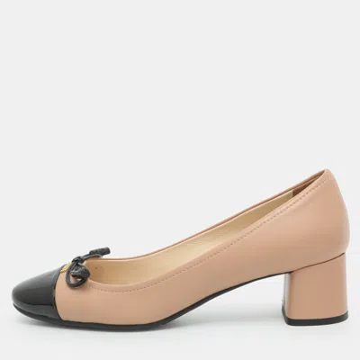 Pre-owned Prada Size 35 Pink Leather And Patent Leather Pumps