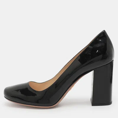 Pre-owned Prada Size 38 Black Patent Leather Pumps