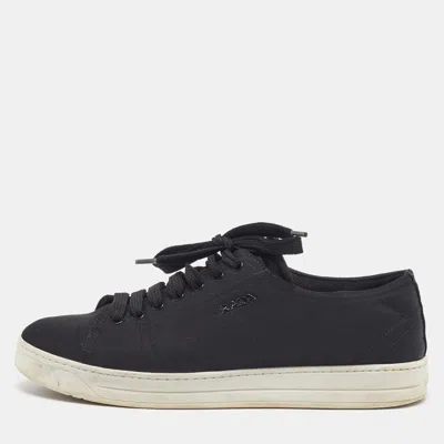 Pre-owned Prada Size 39 Black Nylon Logo Lace Up Sneakers