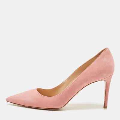 Pre-owned Prada Size 41 Pink Suede Pointed Toe Pumps