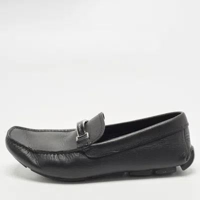 Pre-owned Prada Size 41.5 Black Saffiano Leather Driver Loafers