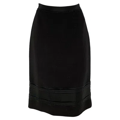 Pre-owned Prada Size 6 Black Wool Pencil Knee-length Skirt