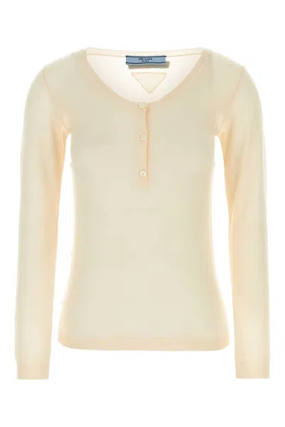PRADA PRADA SKIN PINK CASHMERE BLEND SWEATER