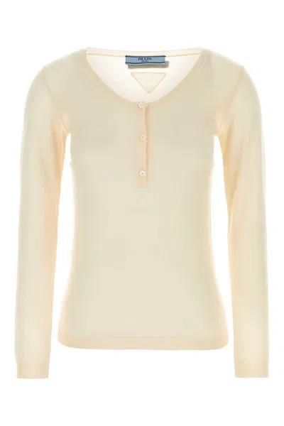 PRADA SKIN PINK CASHMERE BLEND SWEATER