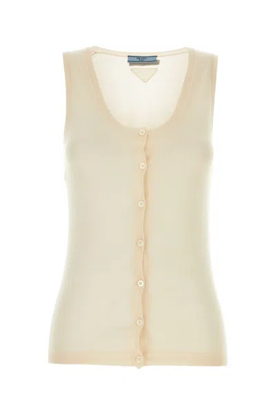 Prada Skin Pink Cashmere Blend Vest In Neutral