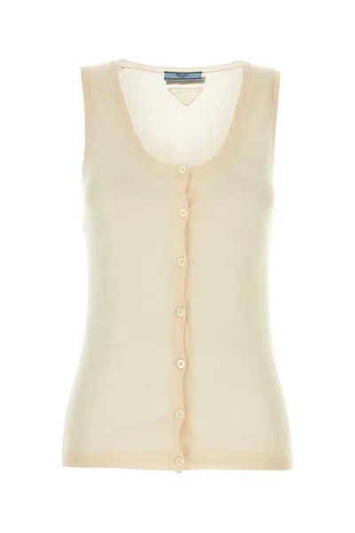 Prada Skin Pink Cashmere Blend Vest In Neutral