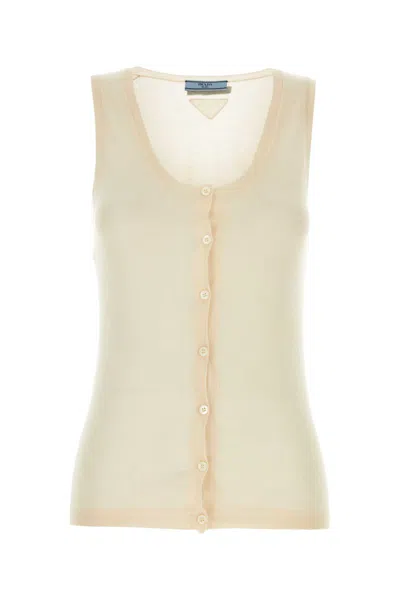 Prada Skin Pink Cashmere Blend Vest In Neutral