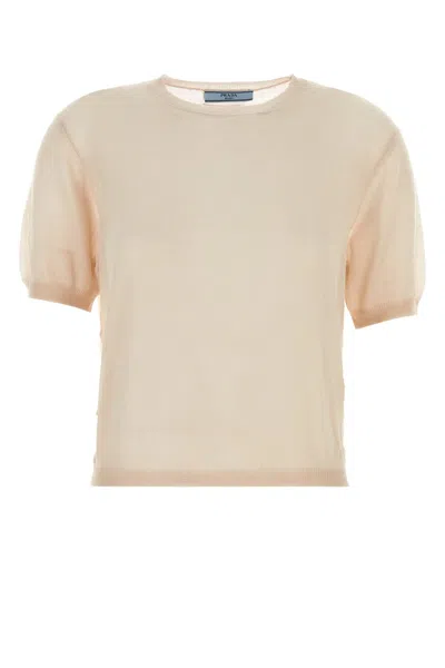 Prada Skin Pink Cashmere Sweater In Neutral