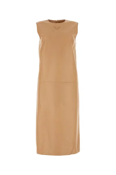 PRADA SKIN PINK NAPPA LEATHER DRESS