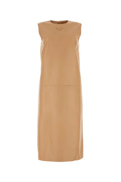 PRADA SKIN PINK NAPPA LEATHER DRESS