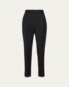 Prada Flared Wool Blend Pants In Nero