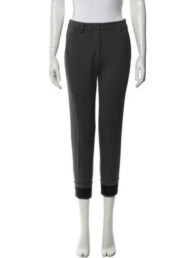 Pre-owned Prada Skinny Leg Pants In Gray