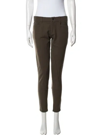Pre-owned Prada Skinny Leg Pants In Green