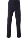 Prada Black Stretch Wool Pant In Blue