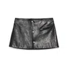 Prada Leather Mini Skirt In Black