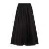 Prada Black Re-nylon Midi Skirt In Black