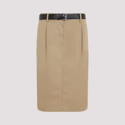 Prada Midi Skirt In Brown