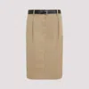 Prada Midi Pencil Skirt With Belt In Corda