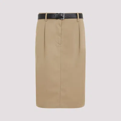 Prada Midi Skirt In Brown