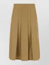 Prada Skirt Cotton Blend Back Pleats In Brown